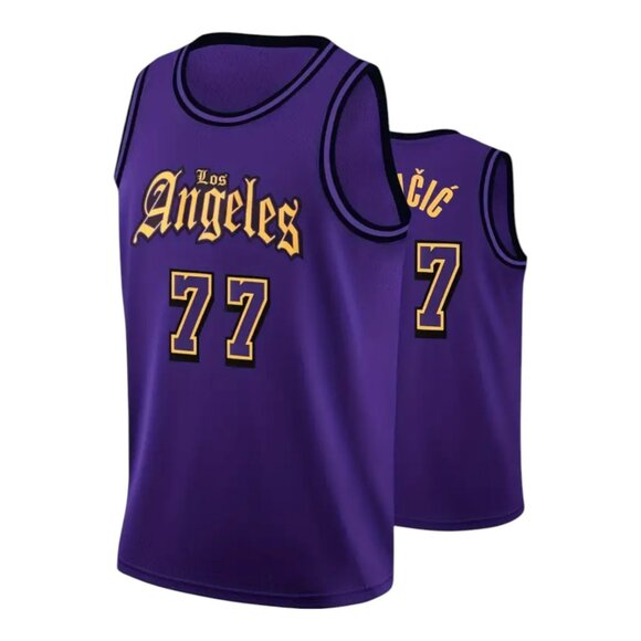 Unbranded Other - Los Angeles Lakers Luka Doncic Stitched Basketball Jersey Purple Men's